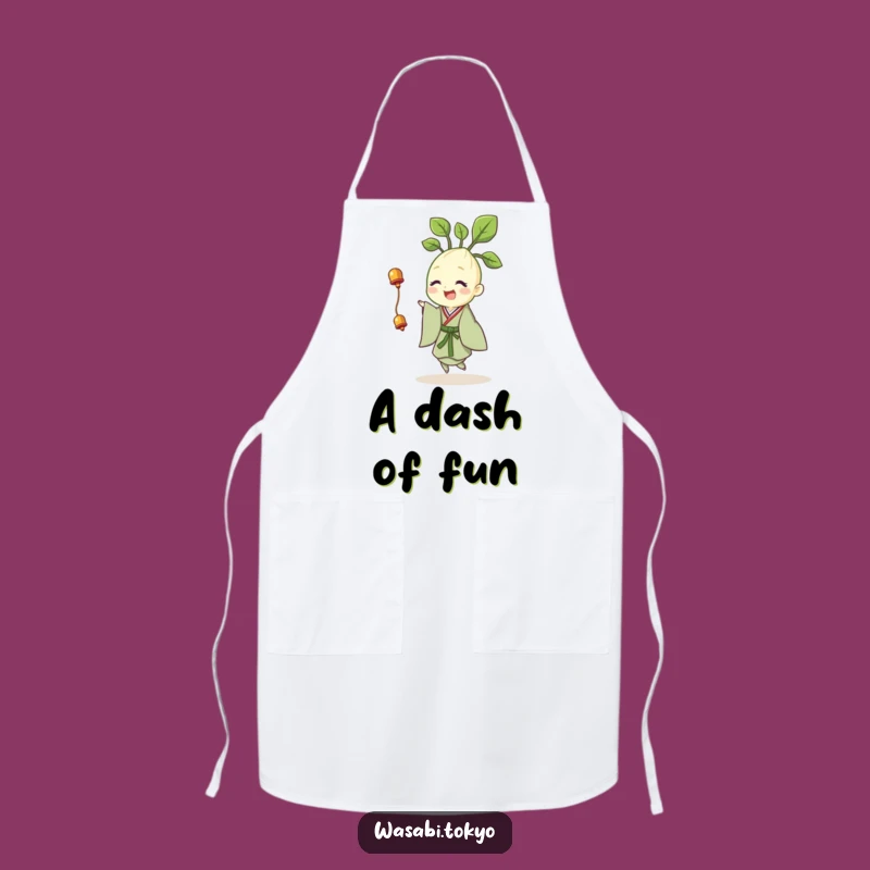Funny Chef Wasabi Apron: Cheerful Sprout Twirl - Kitchen Gift