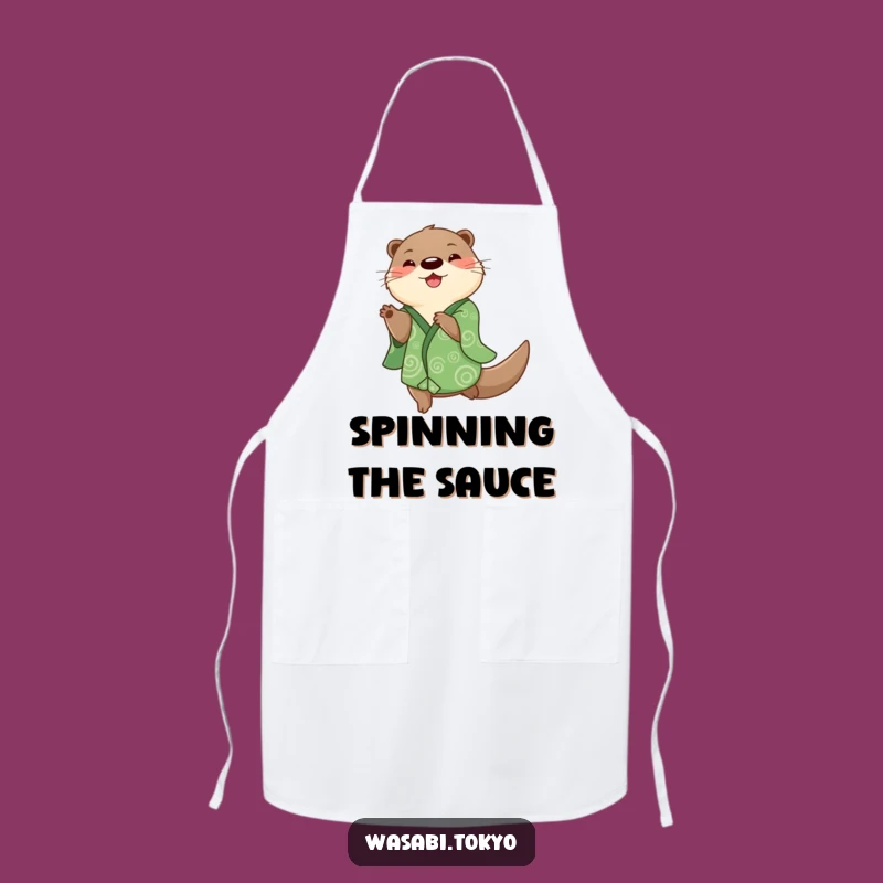 Funny Otter Kimono Spin Apron - Playful Cooking for a Perfect Gift