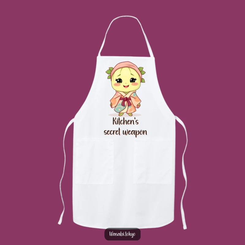 Funny Chef Wasabi Apron: Smiling Clump in Silk Robe - Kitchen Gift
