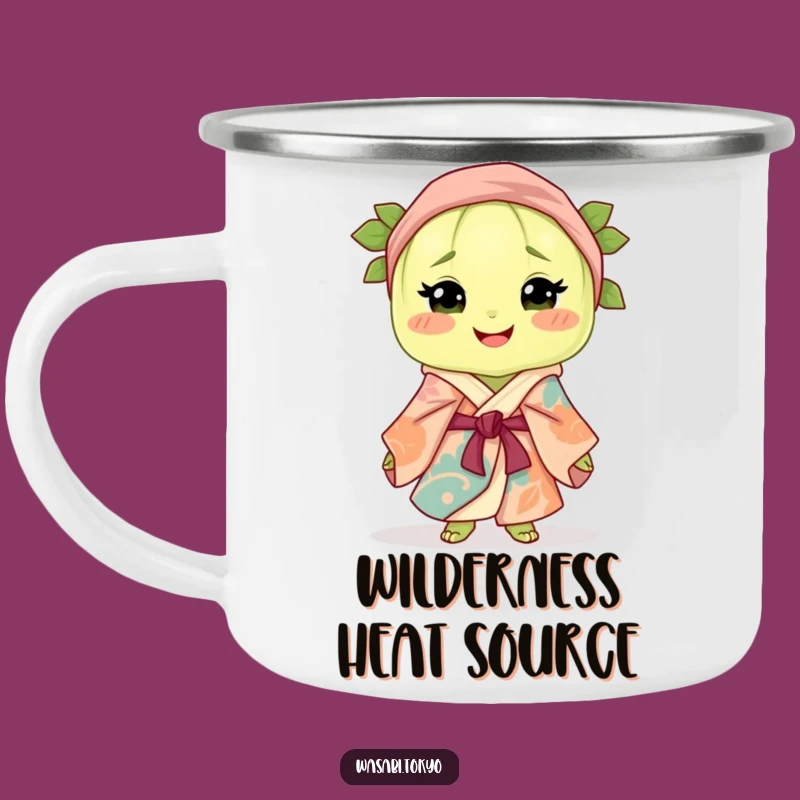 Funny Wasabi Camp Mug: Smiling Clump in Robe - Outdoor Gift