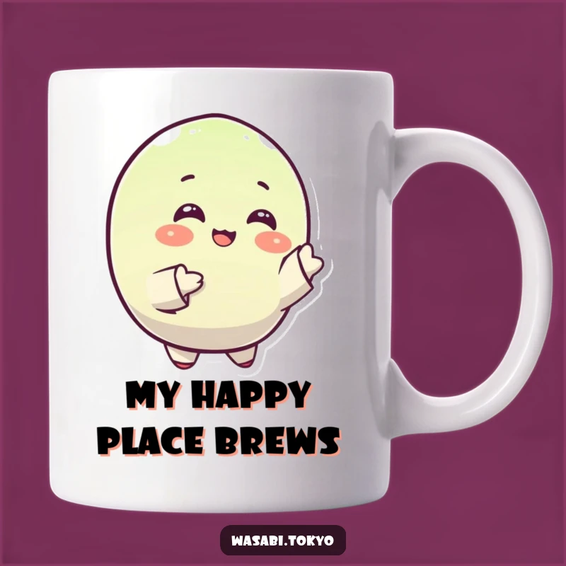 Funny Wasabi Dance Mug: Happy Round Character Gift for Joyful Mornings