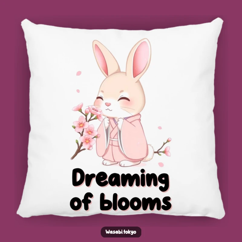 Funny Shy Rabbit Cherry Blossom Pillow - Soft Comfort & Gentle Charm for a Perfect Gift