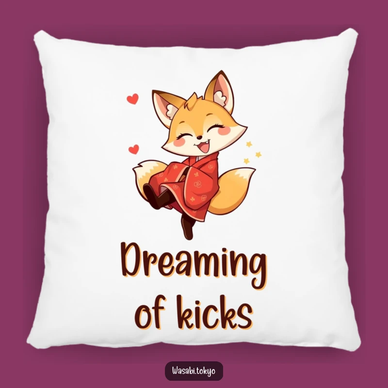 Funny Fox Kimono Kick Pillow - Cozy & Playful Accent for a Perfect Gift