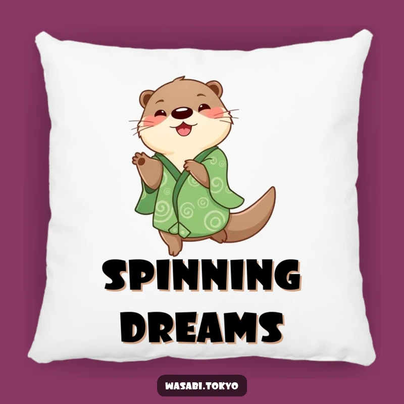 Funny Otter Kimono Spin Pillow - Cozy Comfort & Playful Vibes for a Perfect Gift