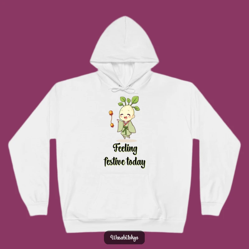 Cozy Funny Wasabi Hoodie: Cheerful Sprout Twirl - Warm Gift