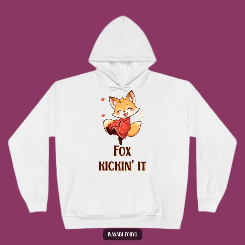 Funny Fox Kimono Kick Hoodie - Cozy & Playful Comfort for a Perfect Gift