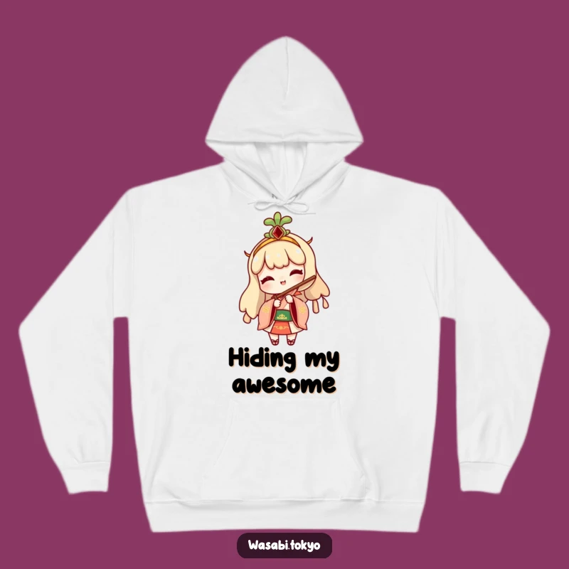 Cozy Funny Wasabi Hoodie: Cheeky Fan Peek - Warm Comfy Gift