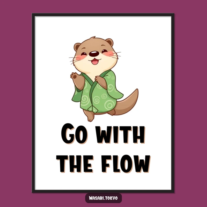 Free Printable Wall Art: Playful Otter Spin! Downloadable, Print-at-Home Decor for Whimsical Charm