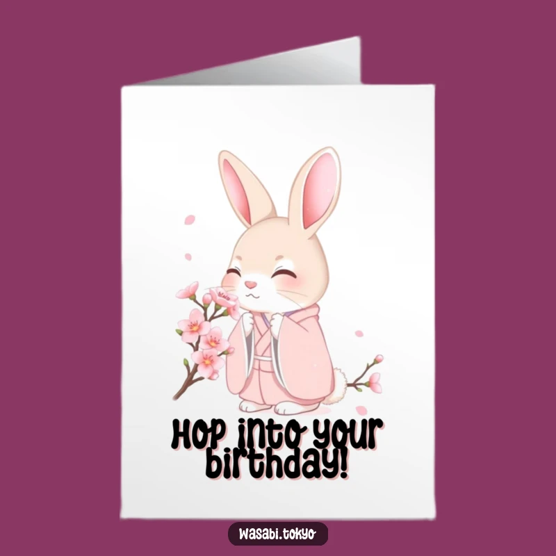Free Printable Birthday Card: Shy Rabbit Blossom! Downloadable, Print-at-Home Sweetness for a Gentle Celebration