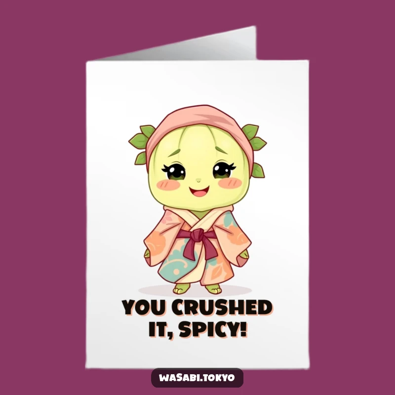 Free Printable Congrats Card: Adorable Wasabi in Silk Robe for Your Amazing Achievement