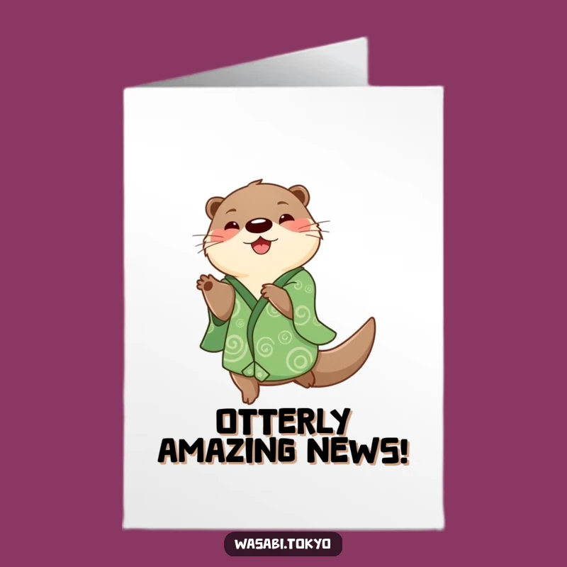 Free Printable Congrats Card: Playful Otter Spin! Downloadable, Print-at-Home Excitement for Big Wins