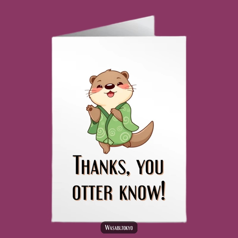 Free Printable Thank You Card: Playful Otter Spin! Express Gratitude with Downloadable, Print-at-Home Zest