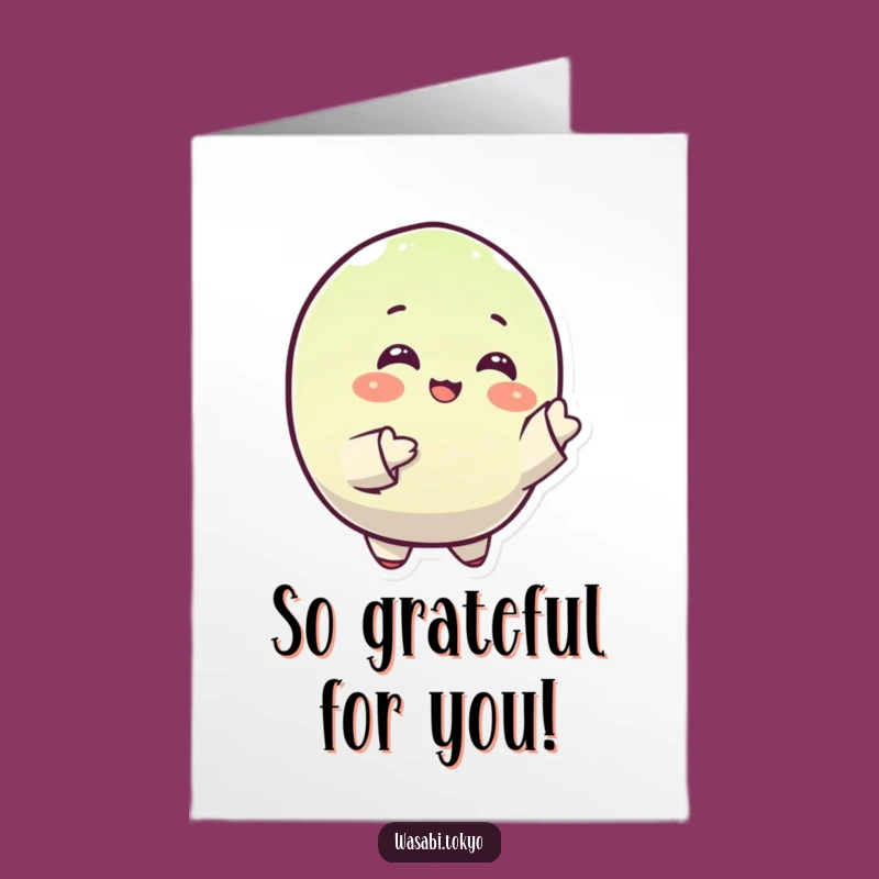 Free Printable Thank You Card: Grateful Wasabi Gesturing for Genuine Appreciation