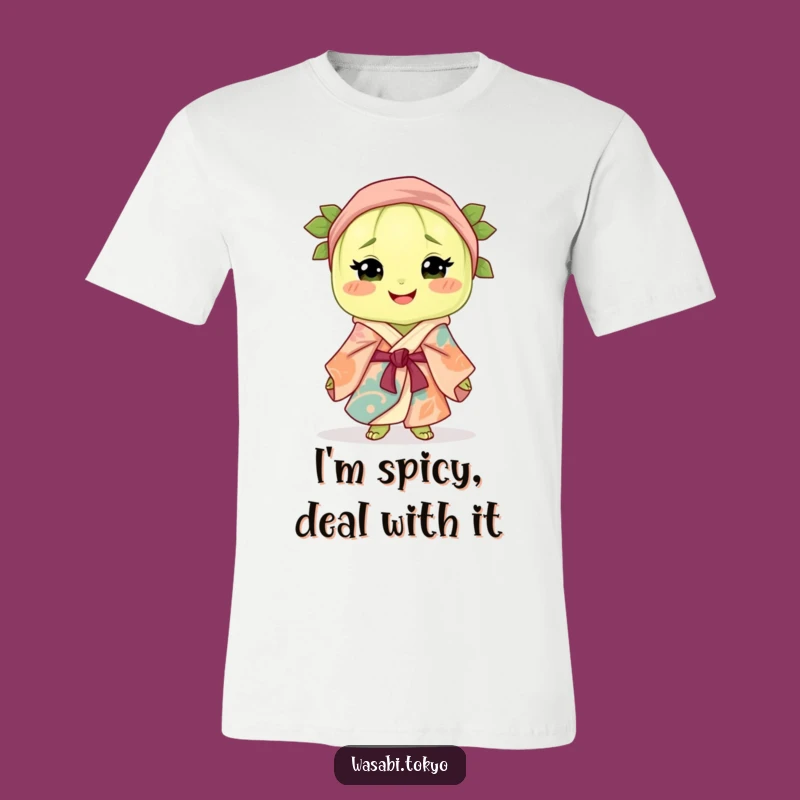 Funny Elegant Wasabi T-Shirt: Smiling Clump in Silk Robe - Perfect Gift