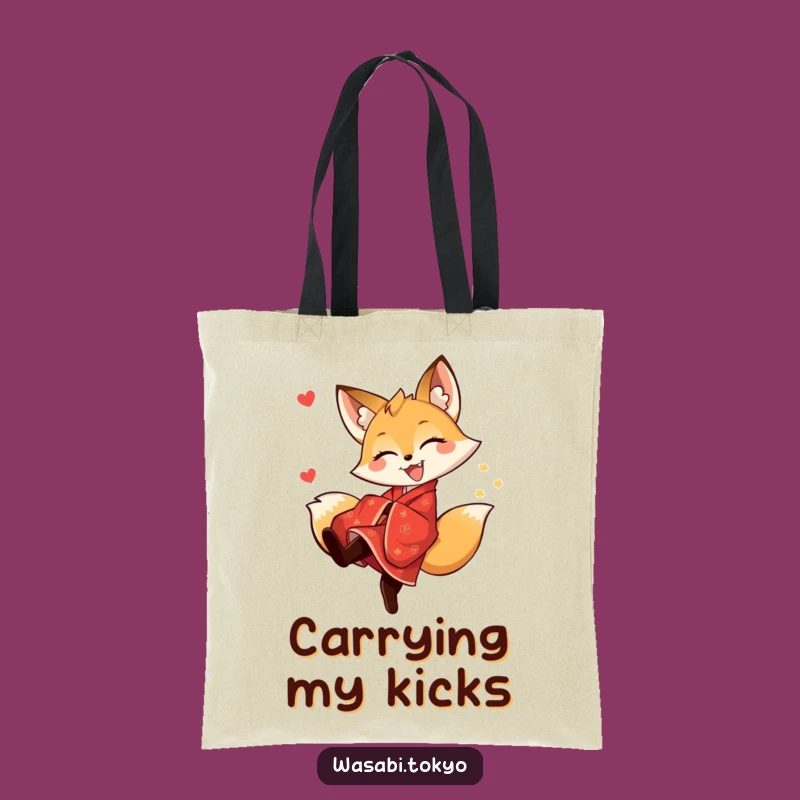 Funny Fox Kimono Kick Tote Bag - Joyful & Practical for a Perfect Gift